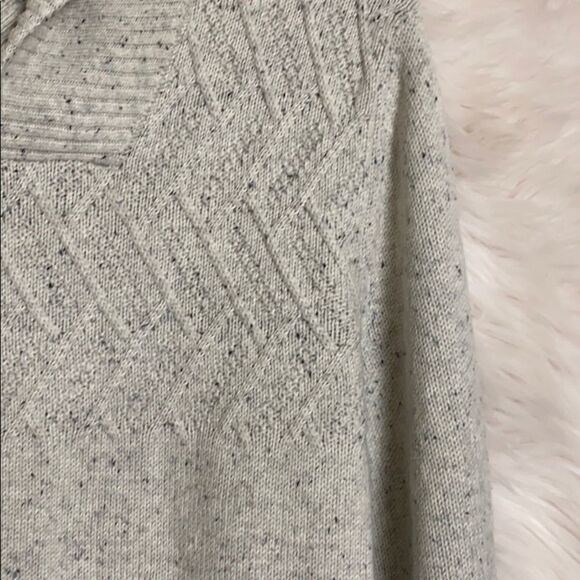 Chaps | Shawl Collar Cable Knit Cream Sweater - Picture 3 of 9